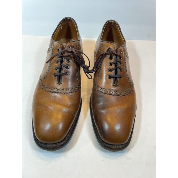 Size 8.5 Nettleton Vintage Cox Shank Lace Up Oxford Dress Shoes Brown